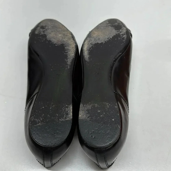 Burberry Ballet Flats Pointed Toe Shoes Leather Tassel Dark Red Size 40 US 10 - Picture 10 of 14
